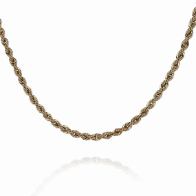 Estate 18 Karat Yellow Gold Rope Chain Necklace With Lobster Clasp