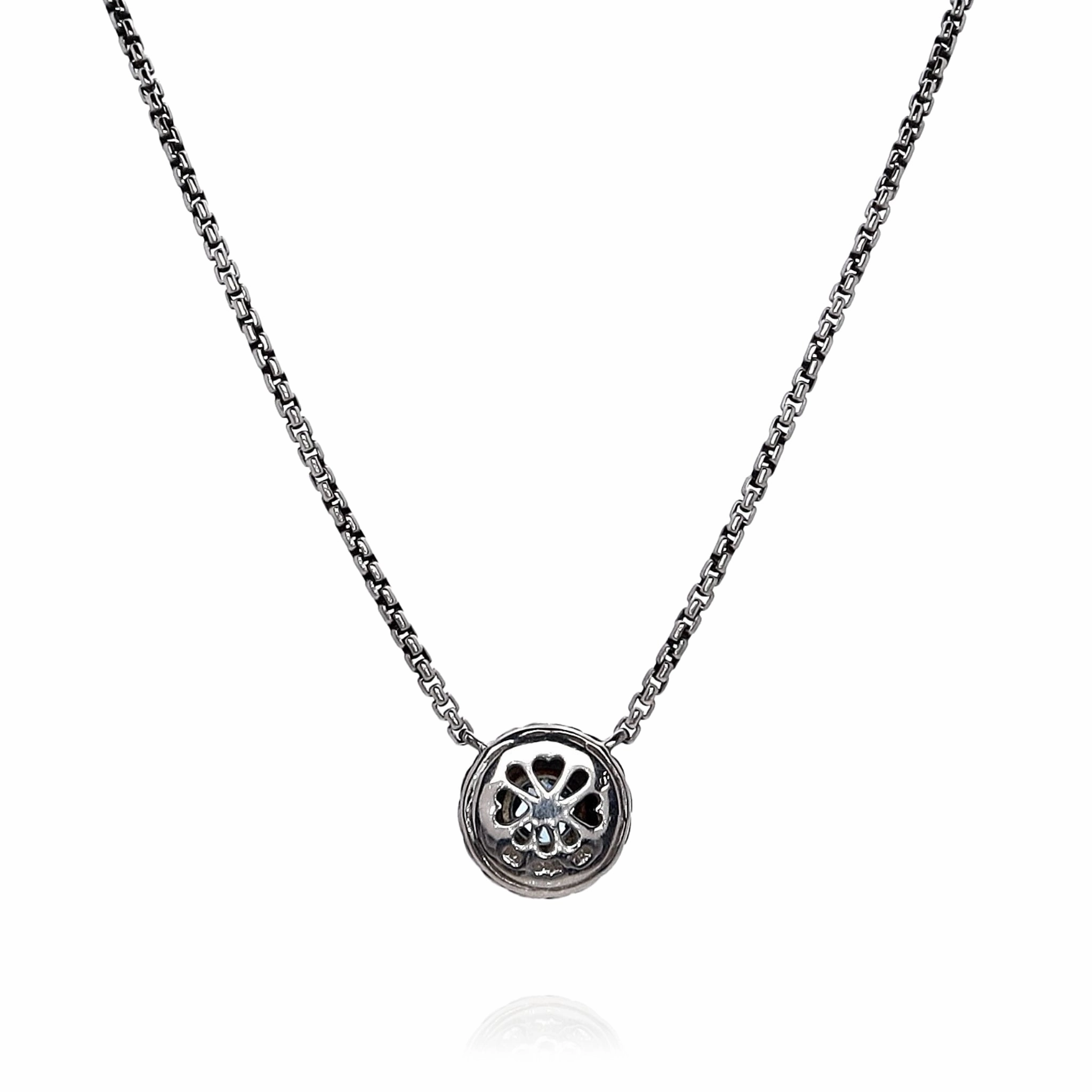 Estate David Yurman Two-Tone Cookie Collection Clue Topaz Chain Pendant Necklace