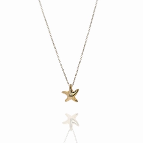 Estate Tiffany & Co Elsa Peretti Collection 18k Yellow Gold Starfish Pendant Necklace