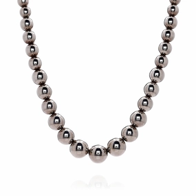 Estate Tiffany & Co Sterling Silver 16" Graduated Polished Bead Necklace