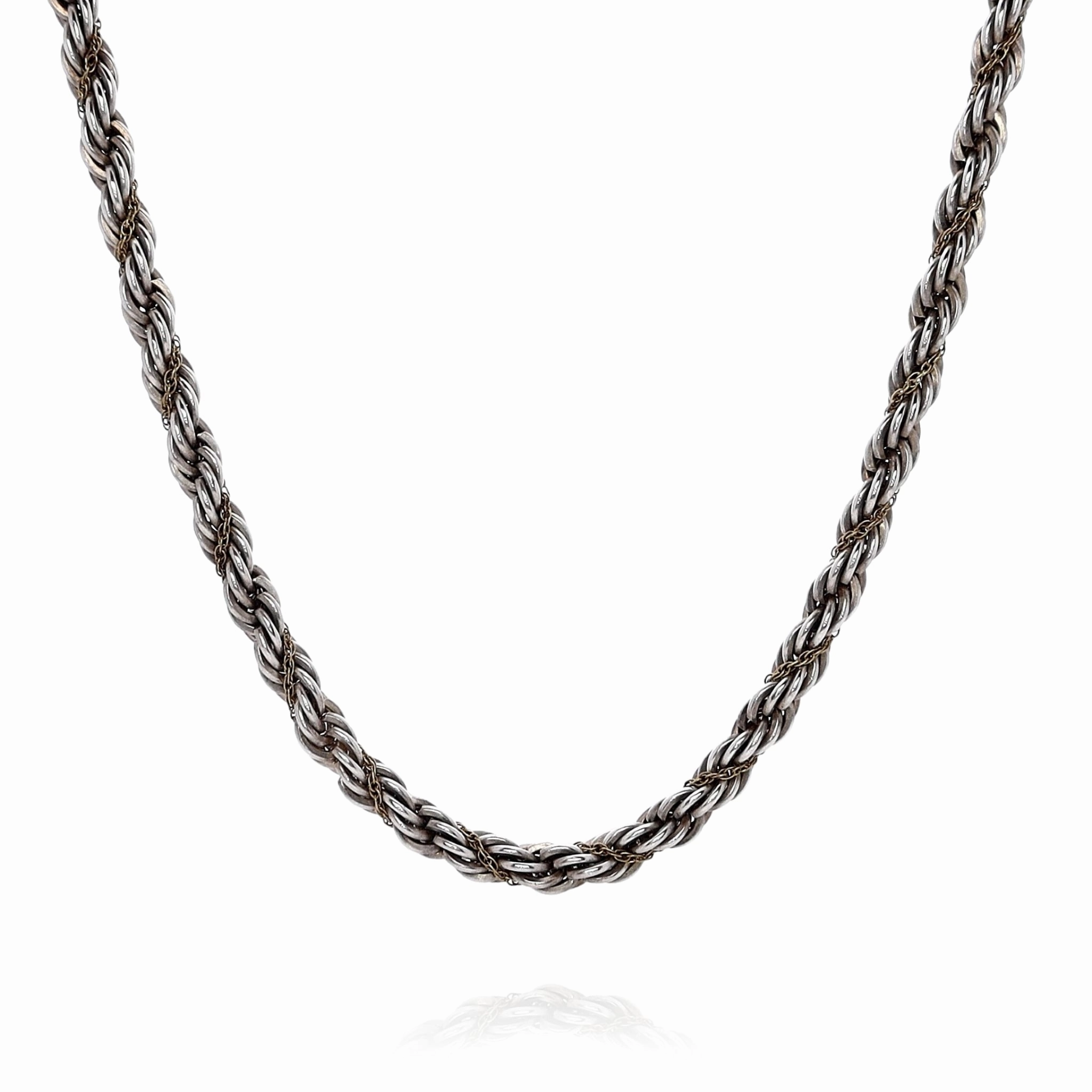 Estate Tiffany & Co Two-Tone 23" Twisted Rope and Cable Chain Necklace