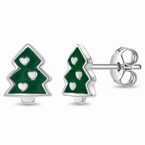 Festive Christmas Tree Girls Earrings