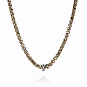 Fope 18k Gold Eka Diamond Rondell Station Necklace