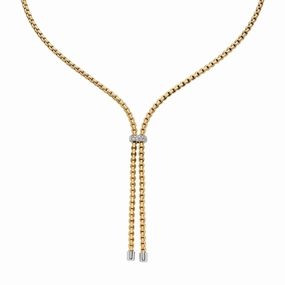 Fope Eka 18k Two-Tone Lariat Necklace with Diamonds