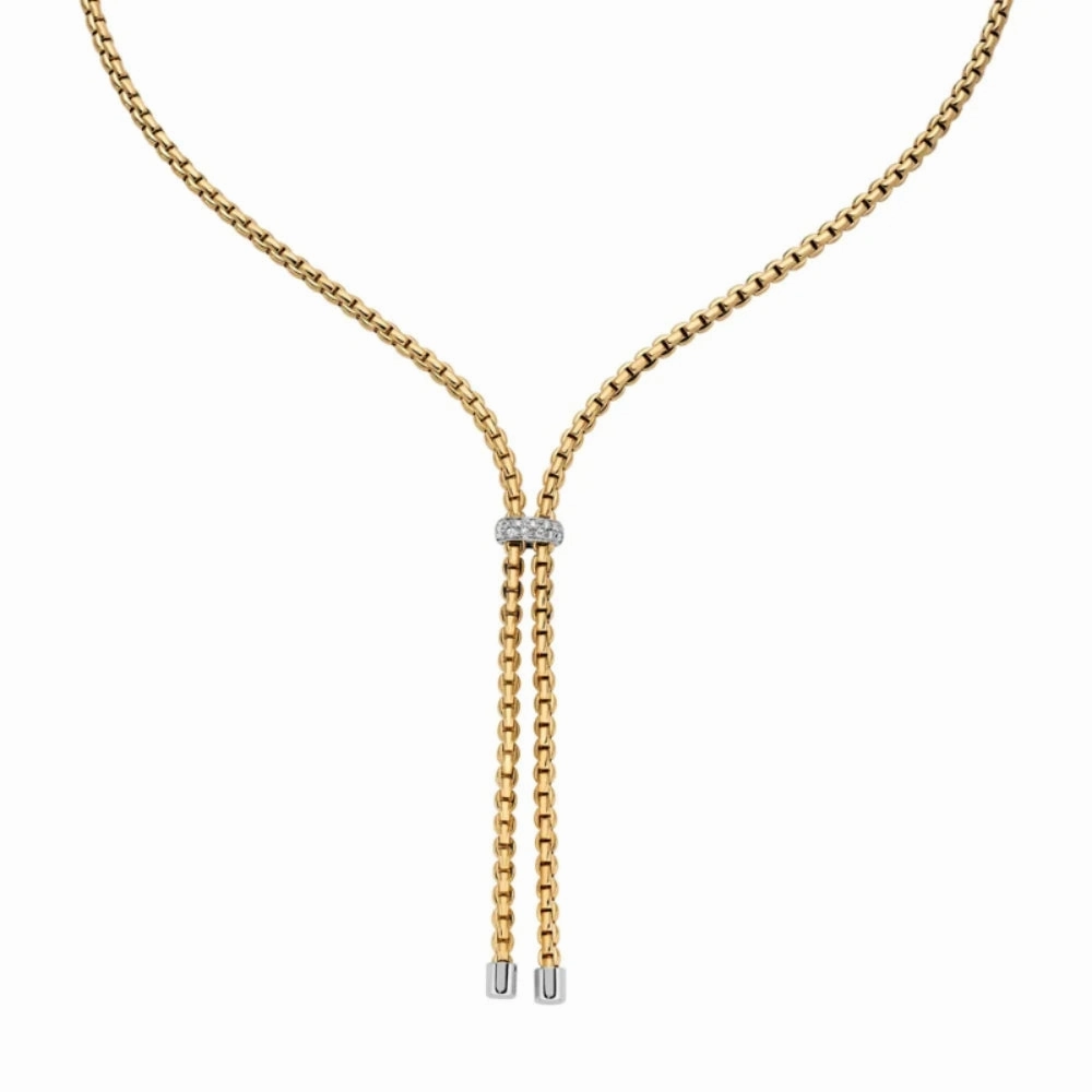 Fope Eka 18k Two-Tone Lariat Necklace with Diamonds