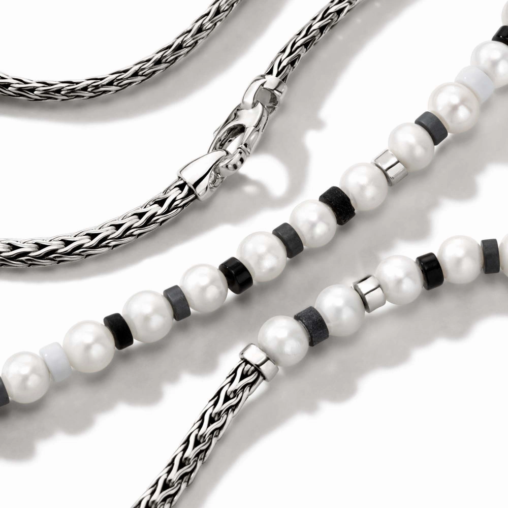 John Hardy Colorblock Pearl Necklace with Black Onyx