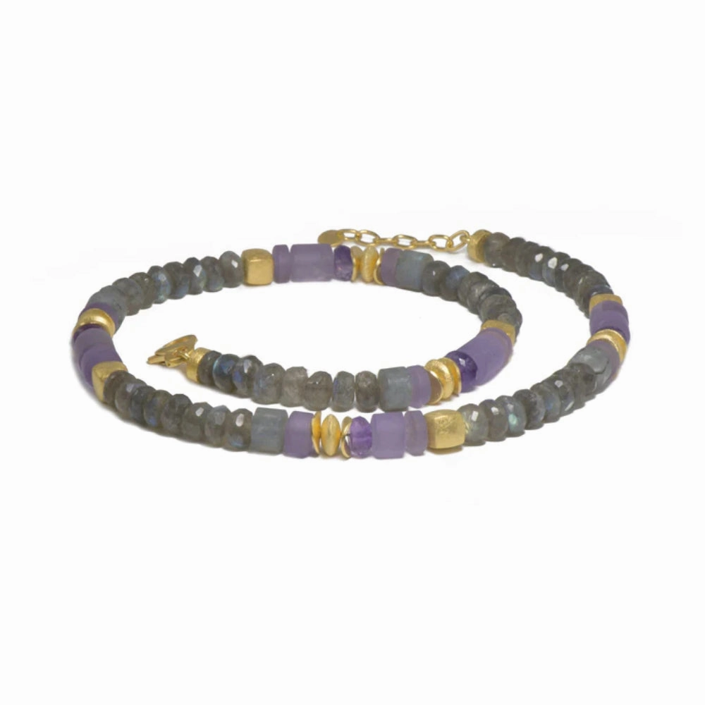 Joyla Labradorite and Amethyst Necklace