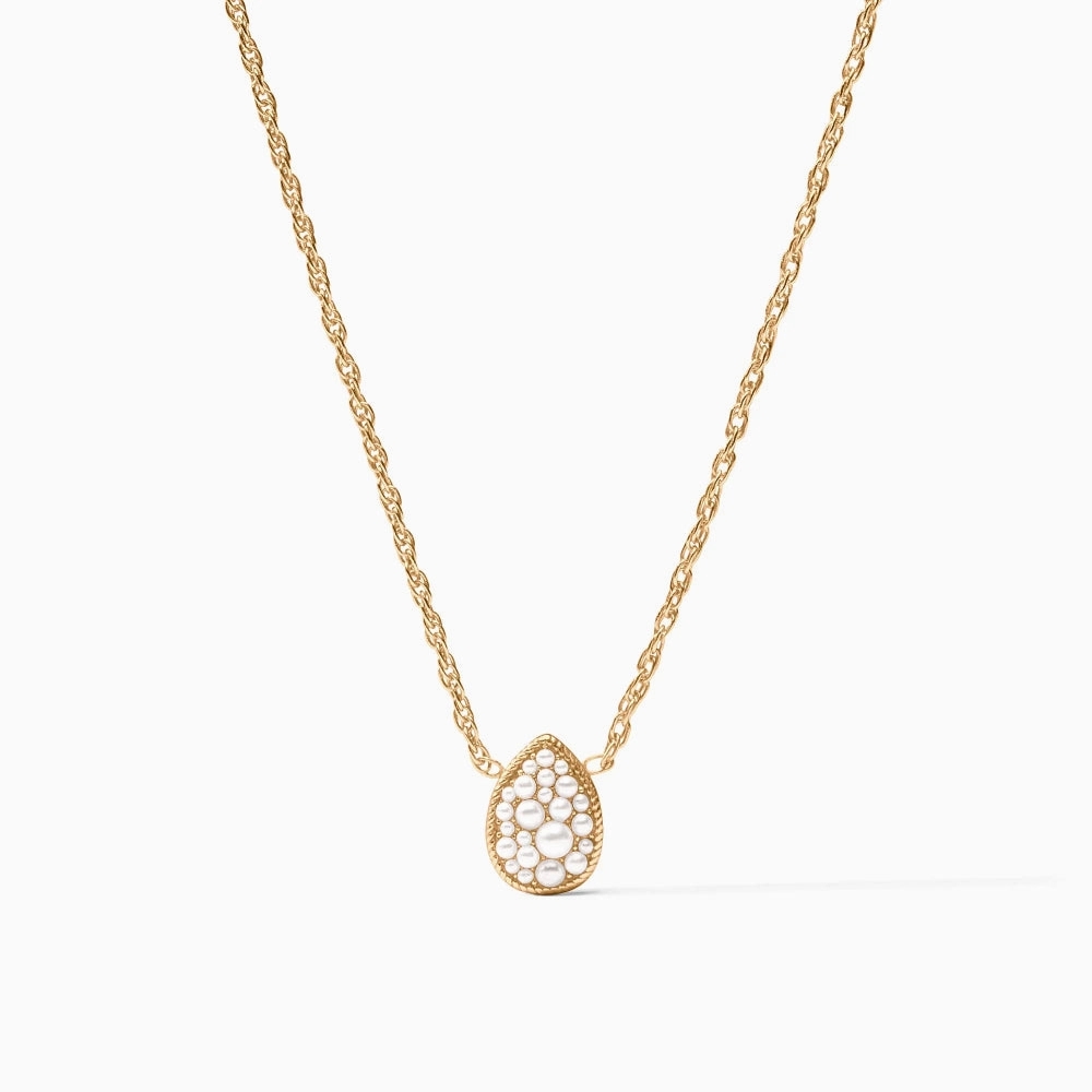 Julie Vos Birthstone Teardrop Delicate Necklace - June Pearl