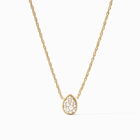 Julie Vos Birthstone Teardrop Delicate Necklace - June Pearl