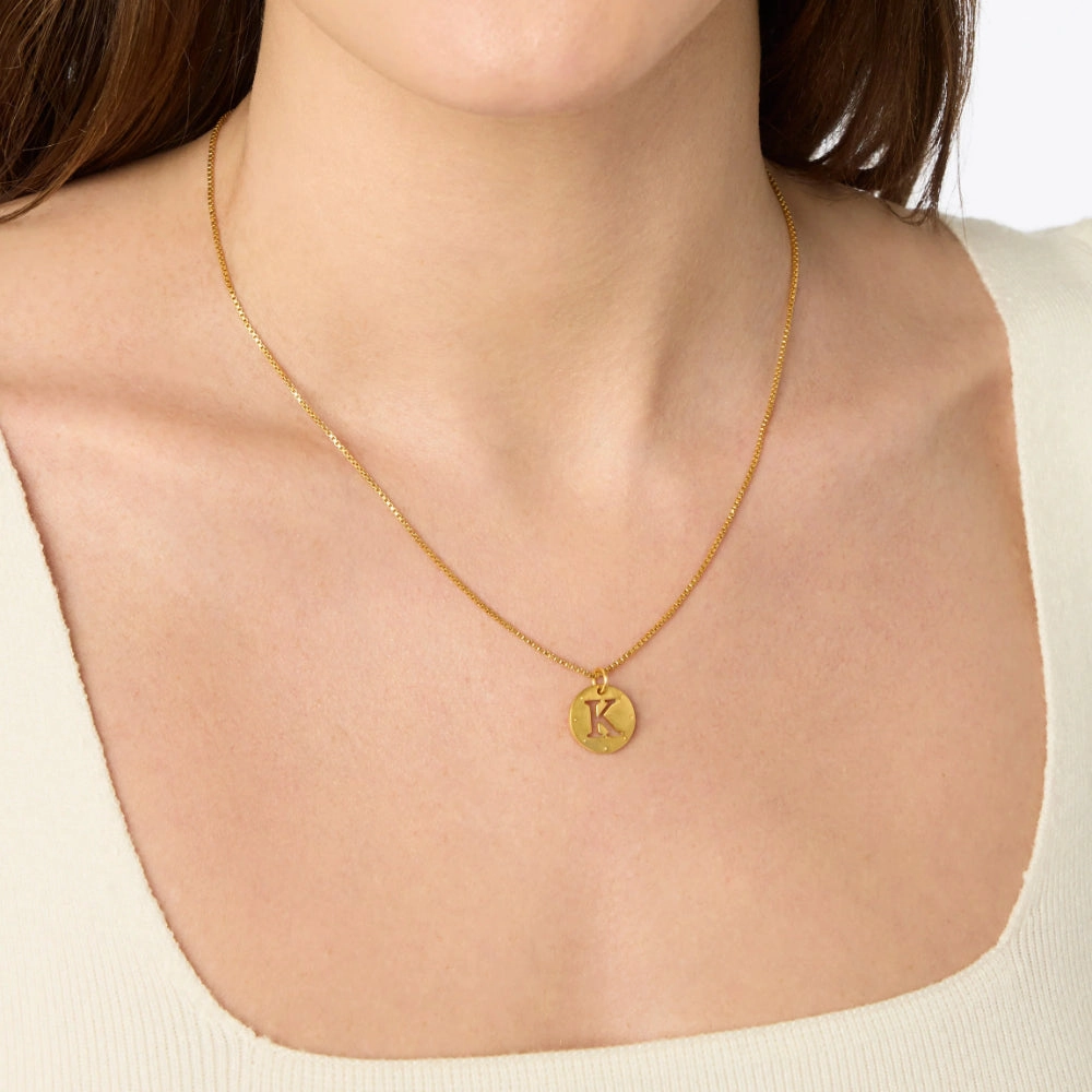 Julie Vos Delicate Monogram Necklace - E