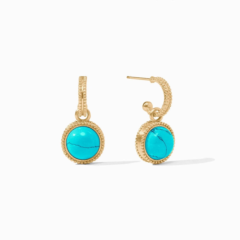 Julie Vos Fleur-de-Lis Hoop & Charm Earring