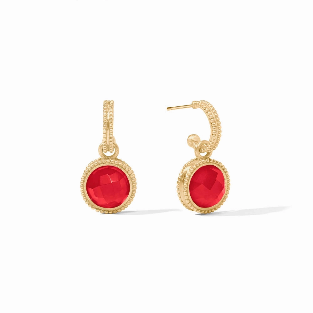 Julie Vos Fleur-de-Lis Hoop & Charm Earring