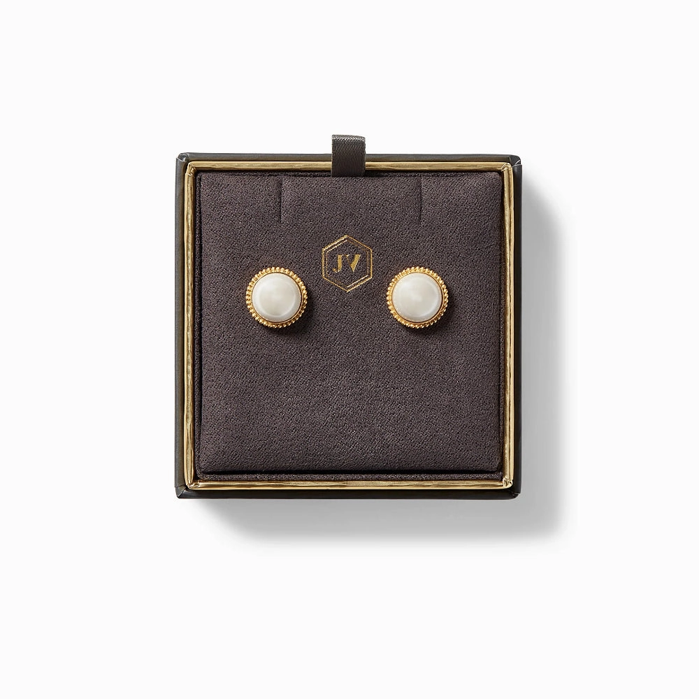 Julie Vos Fleur-de-Lis Pearl Studs