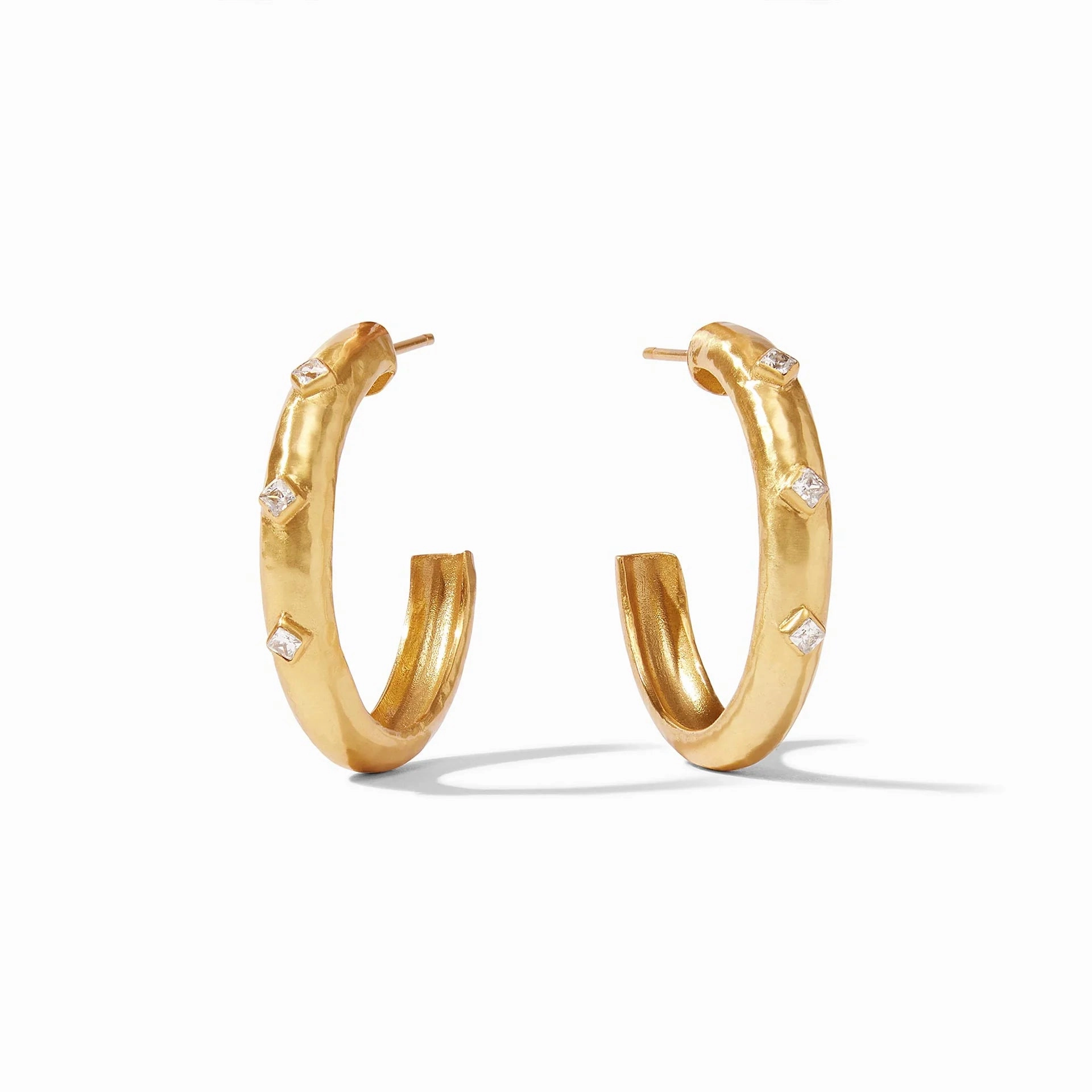 Julie Vos Gold Noel Stone Hoop Earrings