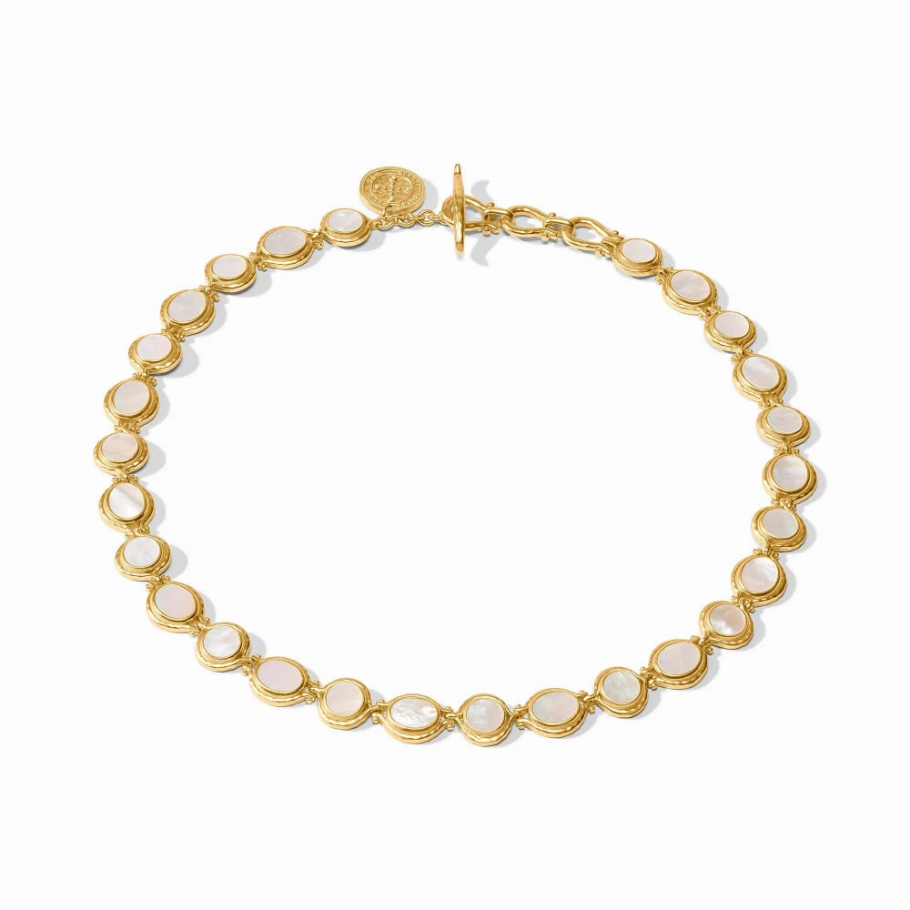 Julie Vos Saratoga Tennis Necklace - Mother of Pearl