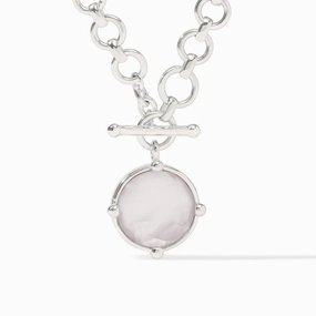 Julie Vos Silver Honeybee Demi Necklace - Iridescent Clear Crystal
