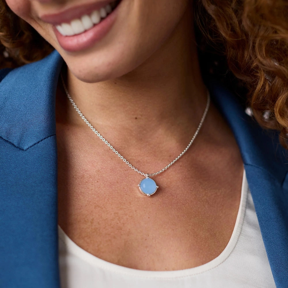 Julie Vos Silver Honeybee Solitaire Necklace