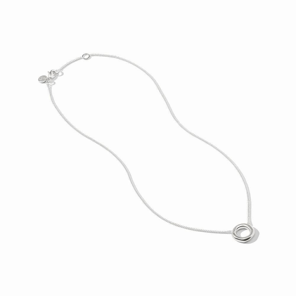 Julie Vos Silver Wave Circle Delicate Necklace