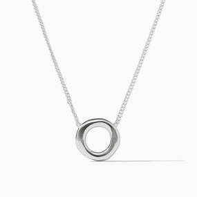 Julie Vos Silver Wave Circle Delicate Necklace