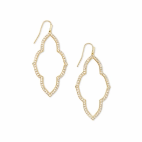 Kendra Scott Abbie Open Frame Earrings in White Crystal