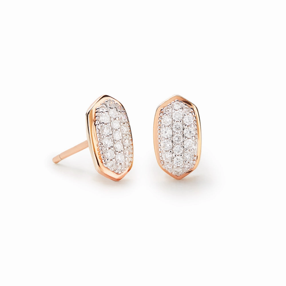 Kendra Scott Amelee 14k Gold Stud Earrings in Pave Diamond