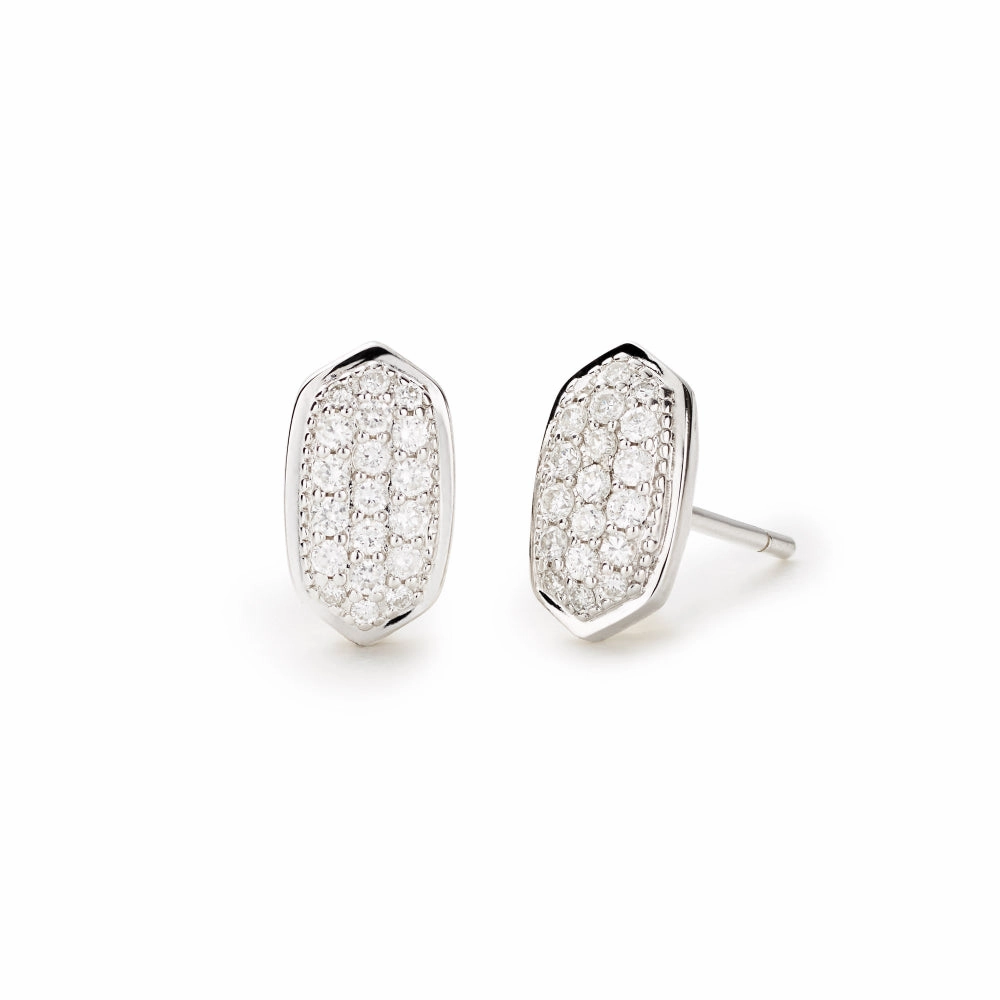 Kendra Scott Amelee 14k Gold Stud Earrings in Pave Diamond