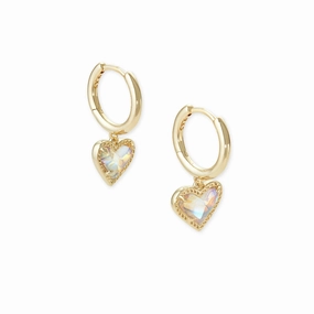 Kendra Scott Ari Heart Gold Huggie Earrings