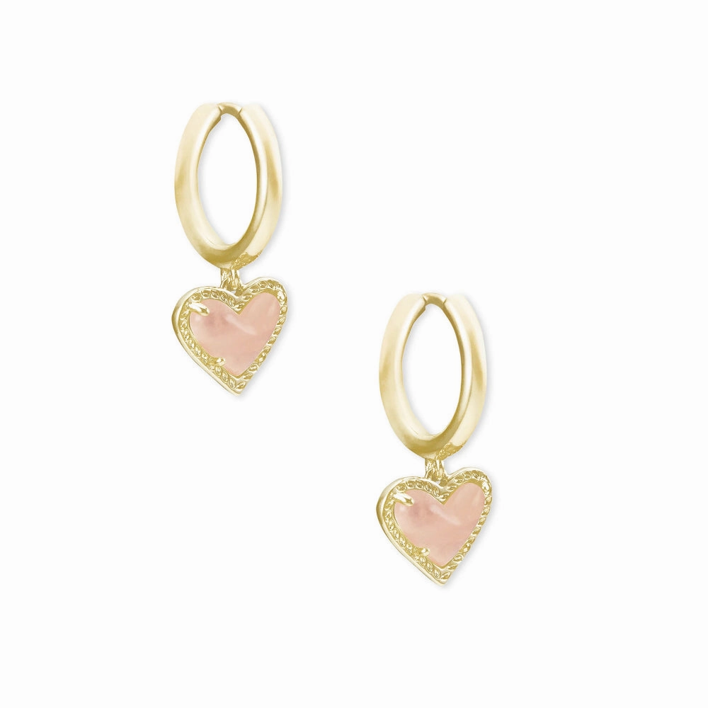 Kendra Scott Ari Heart Gold Huggie Earrings
