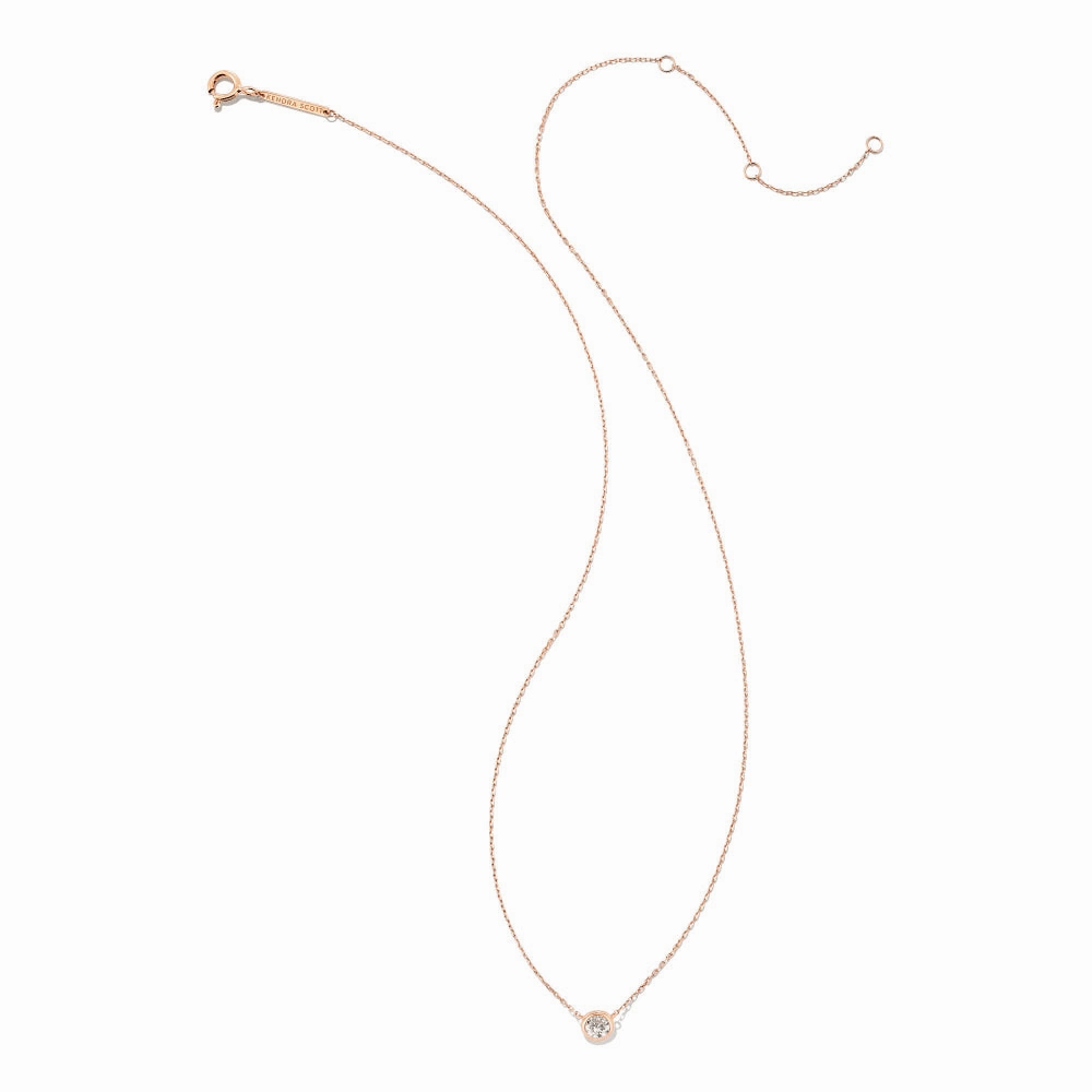 Kendra Scott Audrey 14k Rose Gold Pendant Necklace in .25ct Diamond