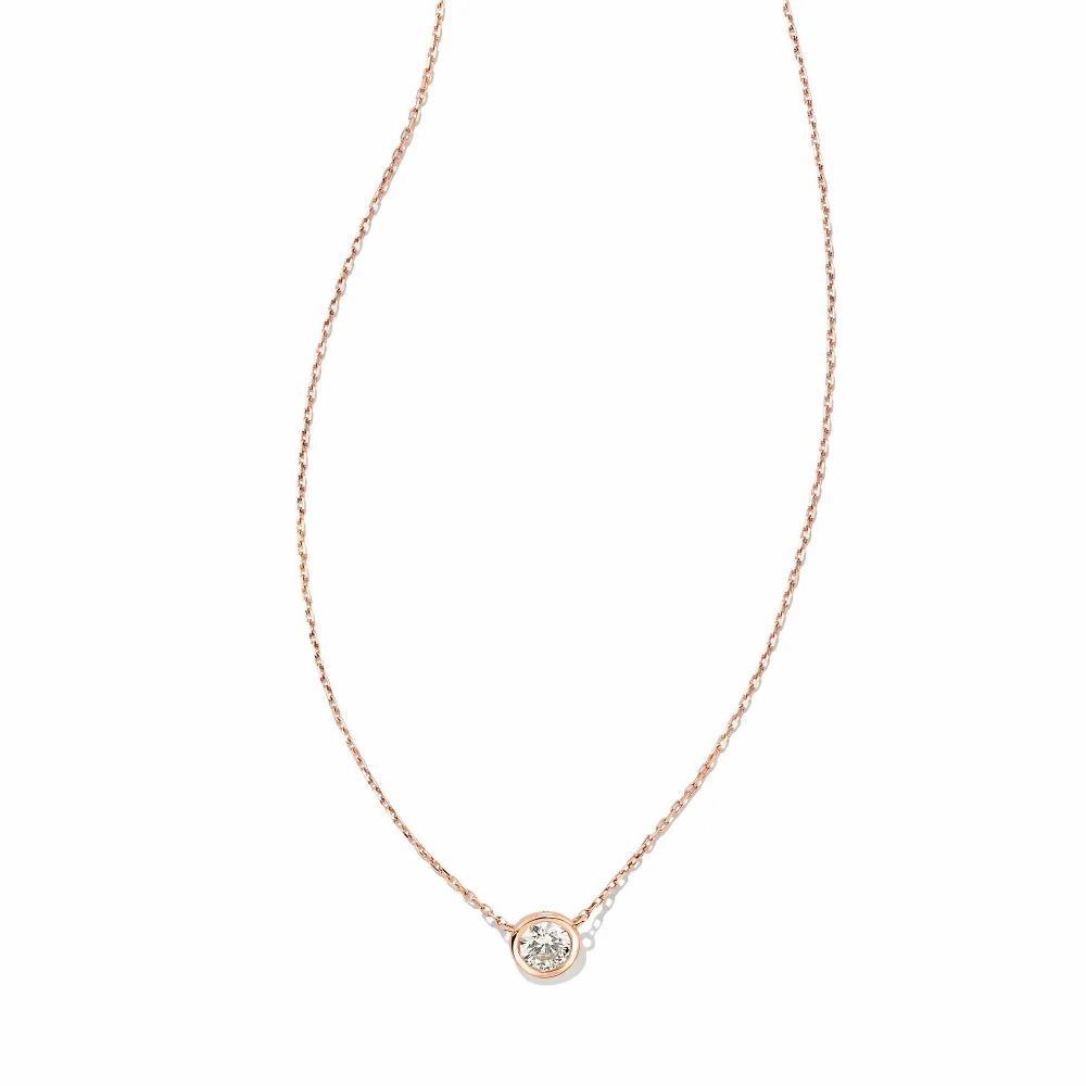 Kendra Scott Audrey 14k Rose Gold Pendant Necklace in .25ct Diamond