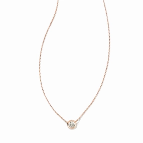 Kendra Scott Audrey 14k Rose Gold Pendant Necklace in .25ct Diamond