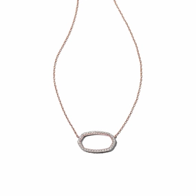 Kendra Scott Elisa 14k Rose Gold Open Frame Pendant Necklace in White Diamond