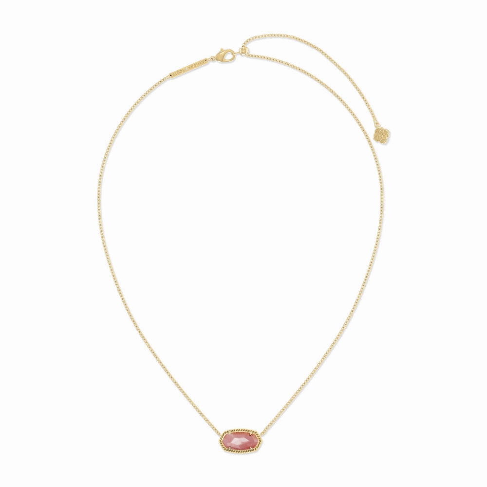 Kendra Scott Elisa Pendant Necklace In Coral Pink Mother Of Pearl