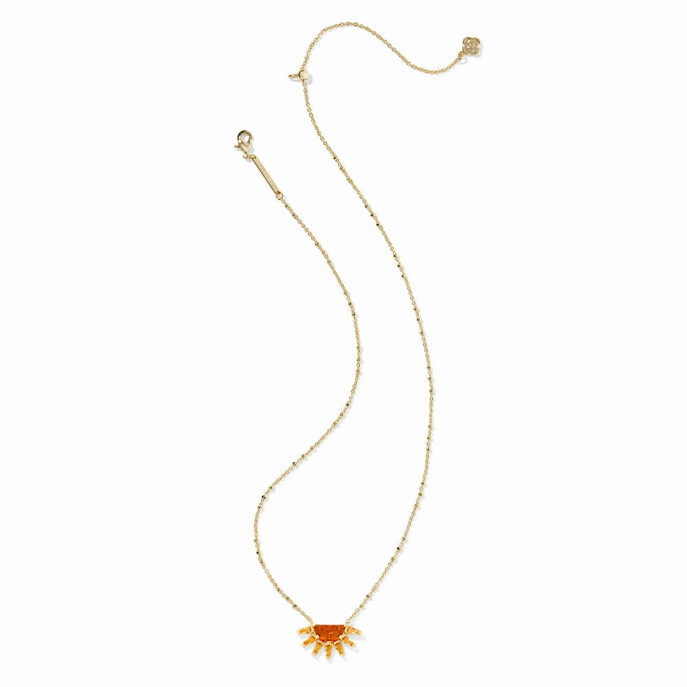 Kendra Scott Gold Samantha Sun Short Pendant Necklace