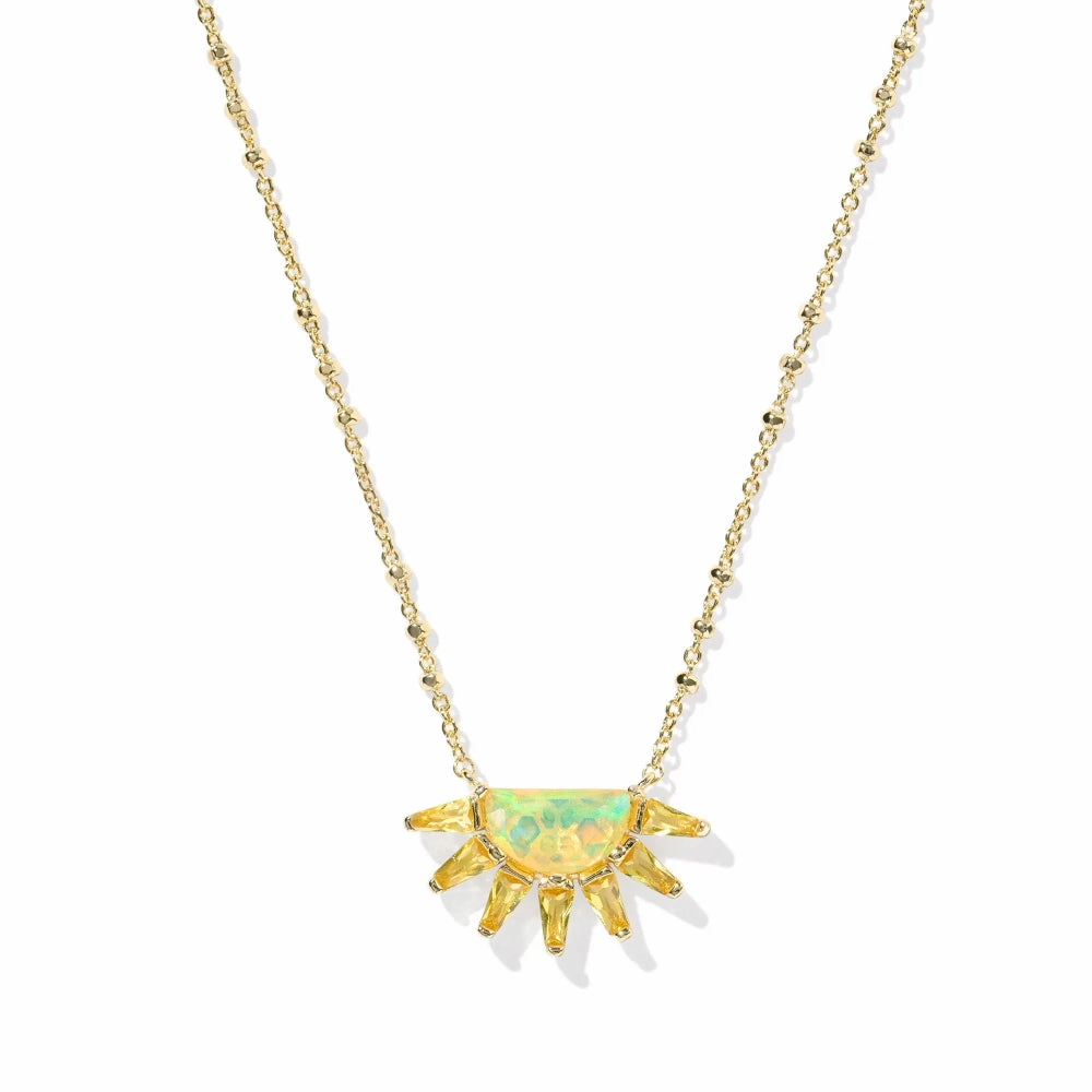 Kendra Scott Gold Samantha Sun Short Pendant Necklace