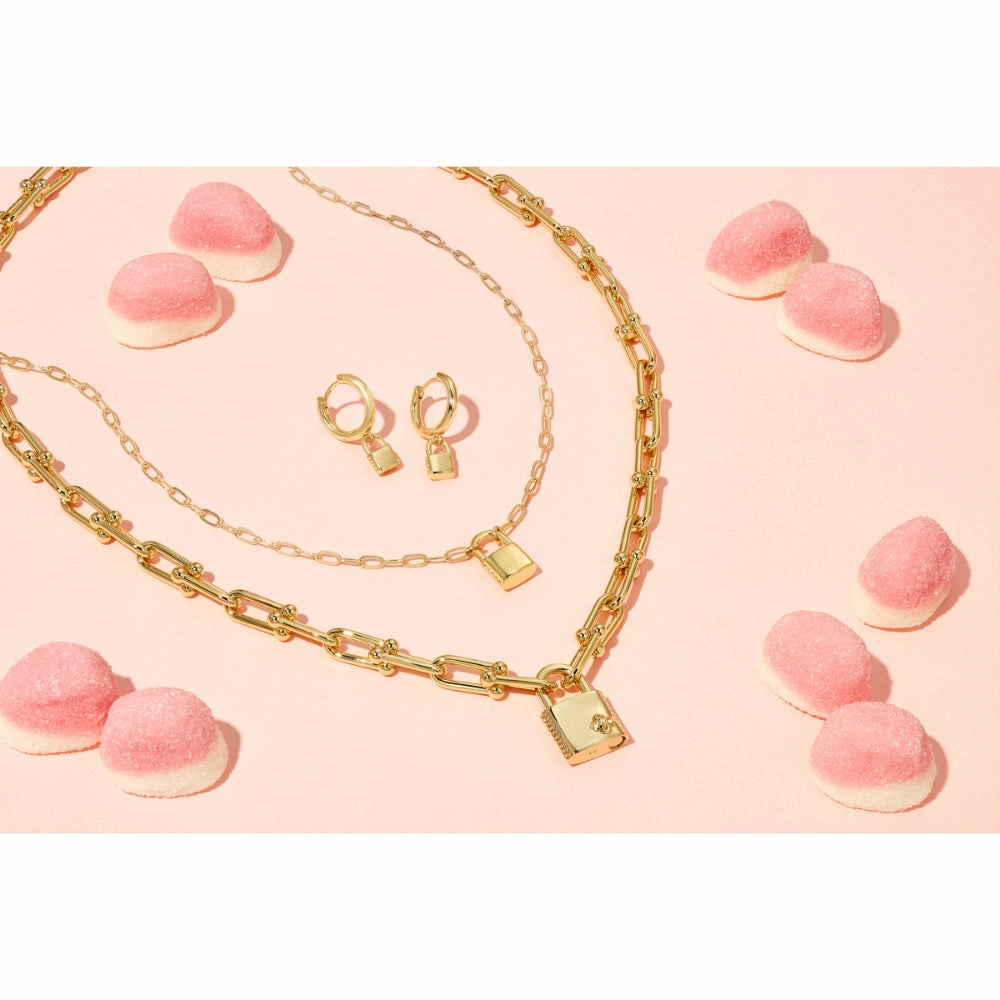 Kendra Scott Jess Lock Huggie Earrings