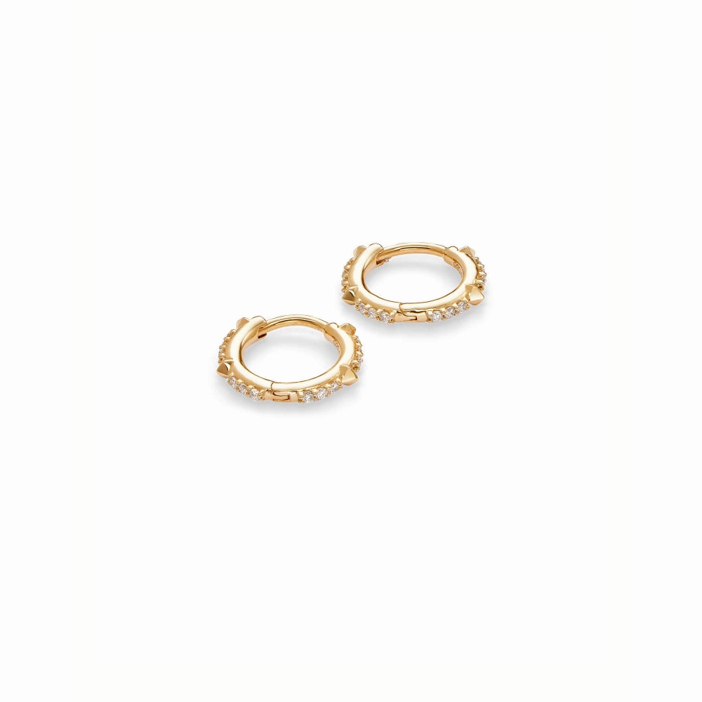 Kendra Scott Jett 14k Gold Huggie Hoop Earrings in White Diamond