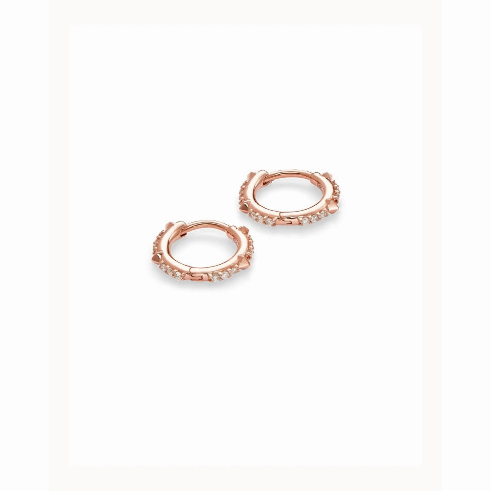 Kendra Scott Jett 14k Gold Huggie Hoop Earrings in White Diamond
