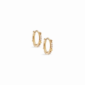 Kendra Scott Jett 14k Gold Huggie Hoop Earrings in White Diamond