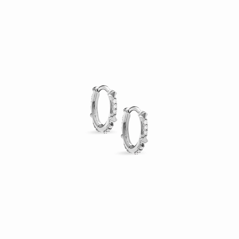 Kendra Scott Jett 14k Gold Huggie Hoop Earrings in White Diamond