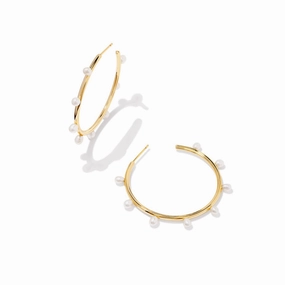 Kendra Scott Leighton Pearl Hoop Earrings