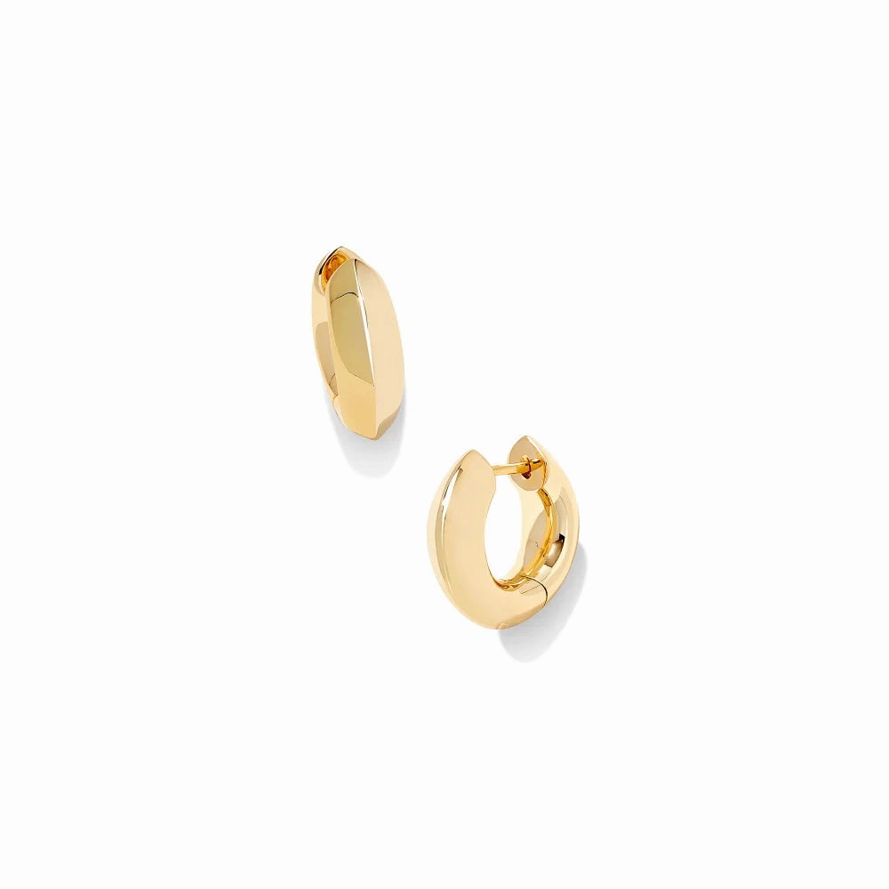 Kendra Scott Mikki Metal Huggie Earrings in Gold