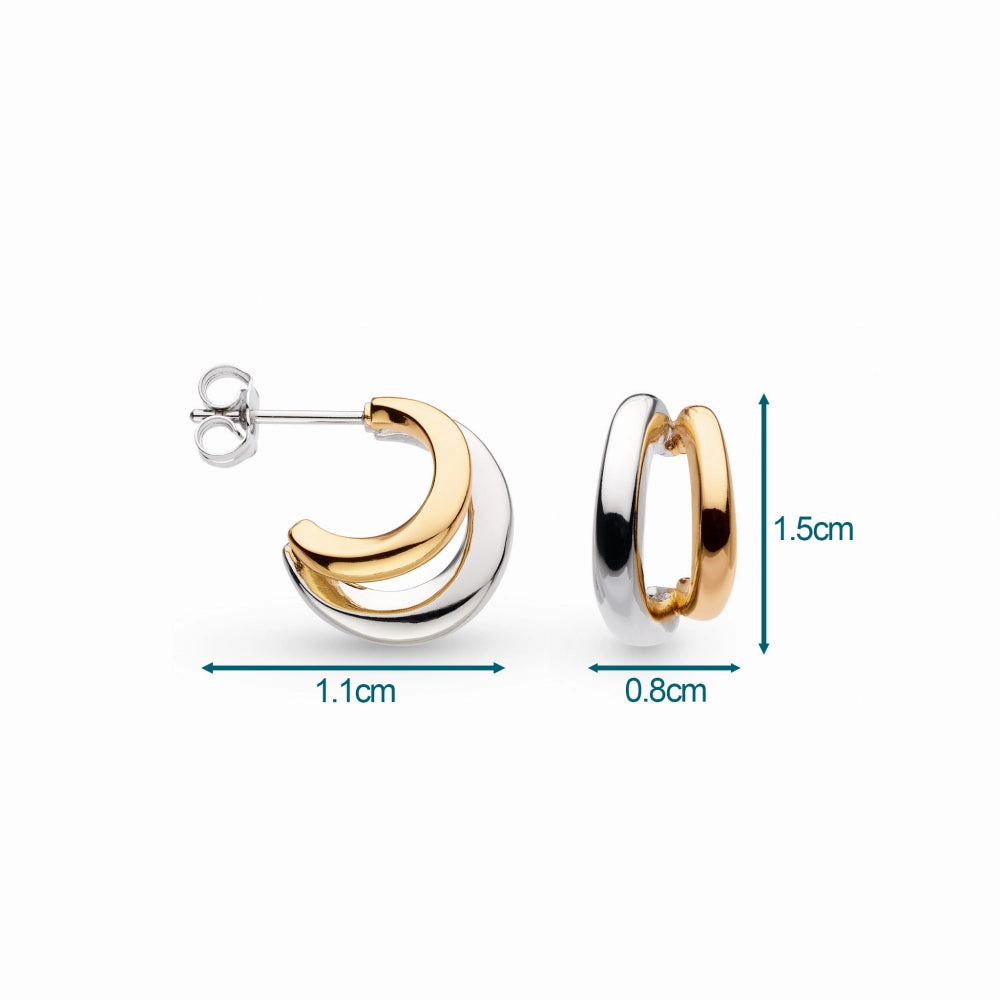 Kit Heath Bevel Cirque Link Twin Hoop Earrings