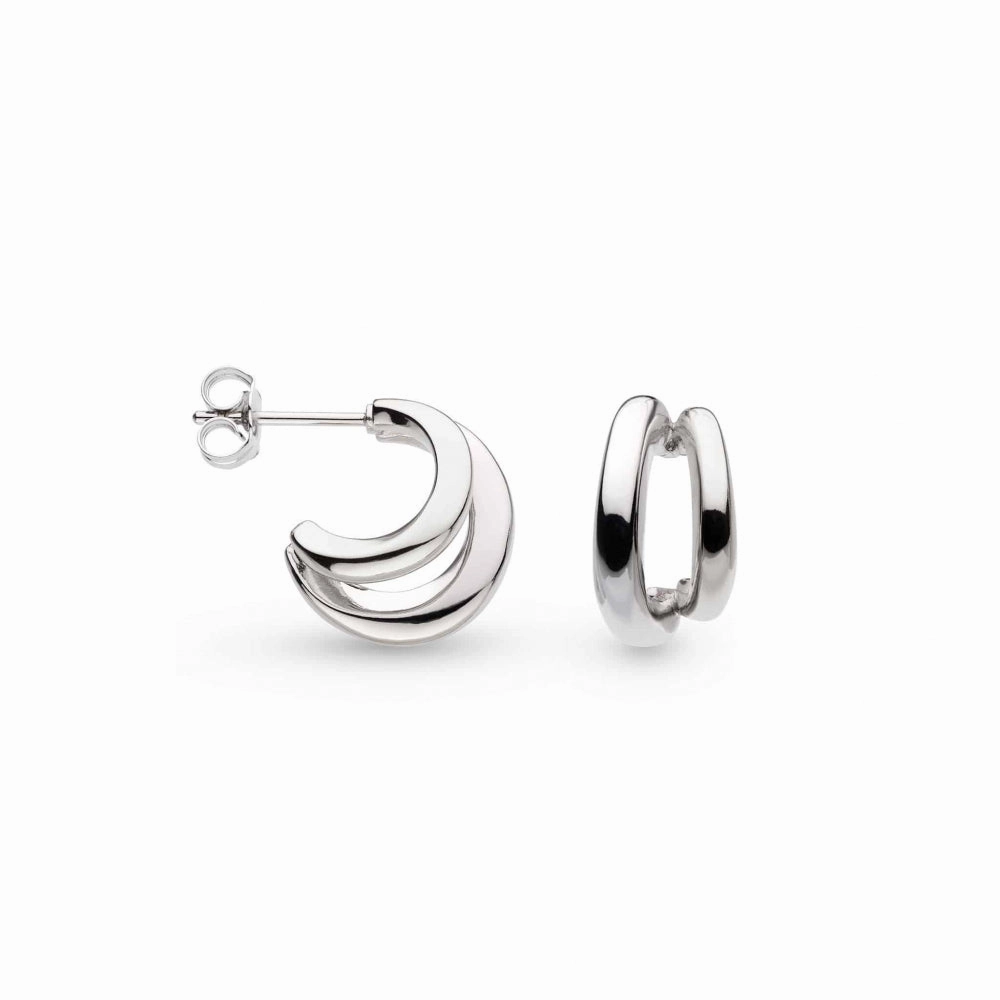 Kit Heath Bevel Cirque Link Twin Hoop Earrings