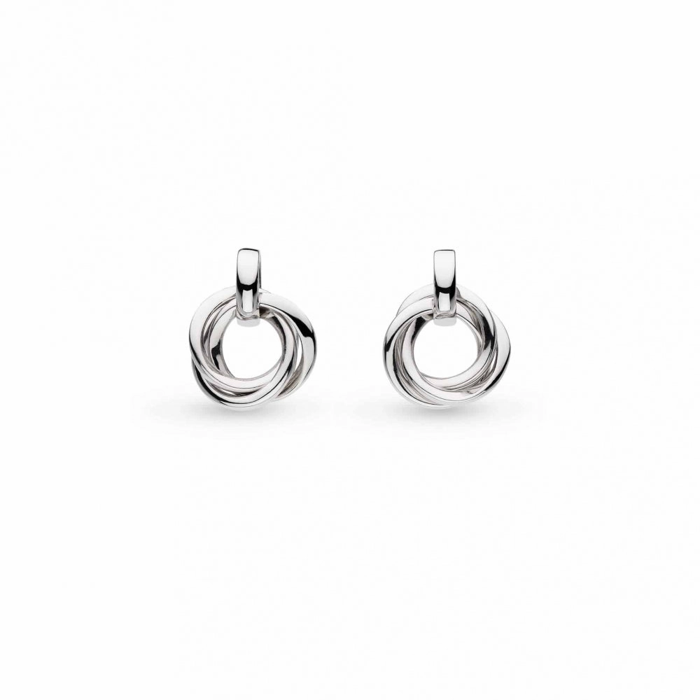 Kit Heath Sterling Silver Bevel Trilogy Drop Earrings