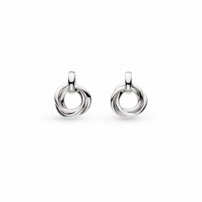 Kit Heath Sterling Silver Bevel Trilogy Drop Earrings