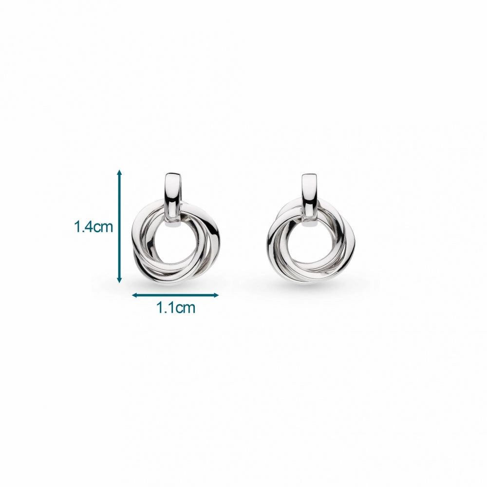 Kit Heath Sterling Silver Bevel Trilogy Drop Earrings
