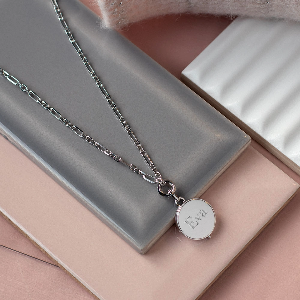 Kit Heath Sterling Silver Revival Astoria Figaro Chain Link Locket Necklace