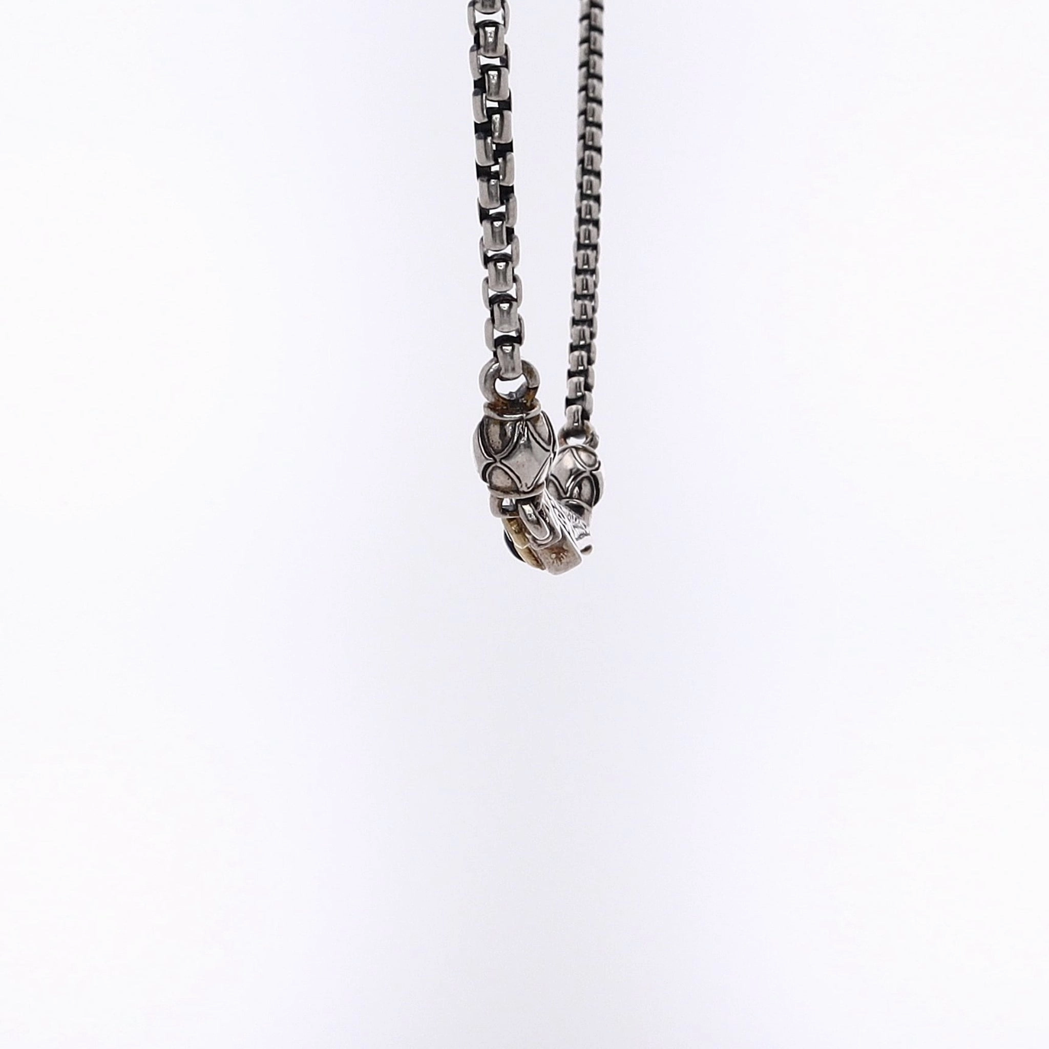 Konstantino Two-Tone Chevron Design Black Onyx and Spinel Necklace