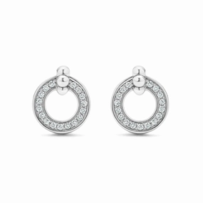 Lagos Caviar Spark Diamond Circle Stud Earrings